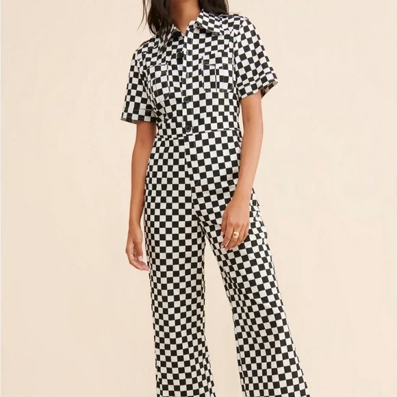 Saint Geraldine Marrs Checkered Coveralls jumpsuit. Size M - Picture 2 of 2
